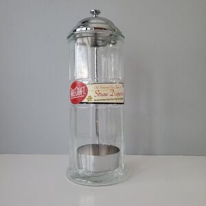 Tablecraft Old Fashioned Soda Fountain Glass Silver Metal Straw Dispenser 11" H